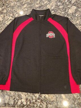 Men’s Ohio State Zip Up Jacket Size L Red & Black Colosseum NCAA EUC